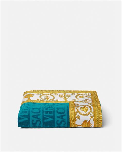 blue versace towel|Versace towel price.